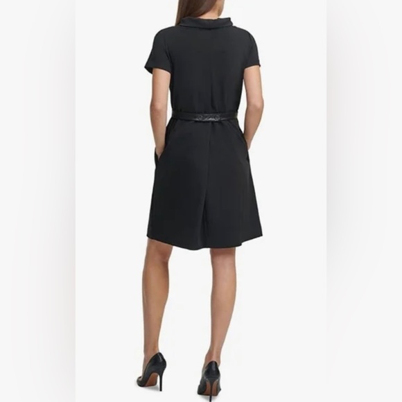 KARL LAGERFELD PARIS NWT ROLL COWL NECK SHIFT DRESS - Picture 4 of 10